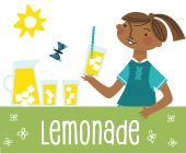 Illustration of girl at a lemonade stand